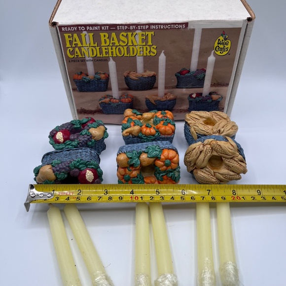 Fall/Thanksgiving candle holders with candles in box, never used - Picture 3 of 3